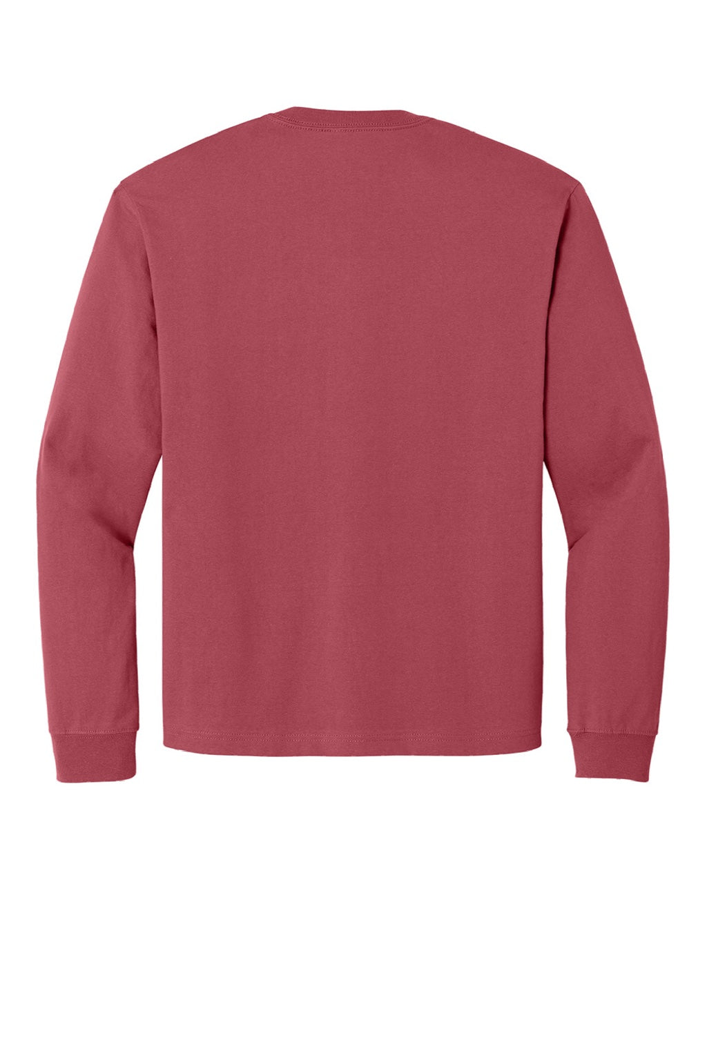 Bella + Canvas BC4651 Mens Long Sleeve Crewneck T-Shirt Vintage Red Flat Back