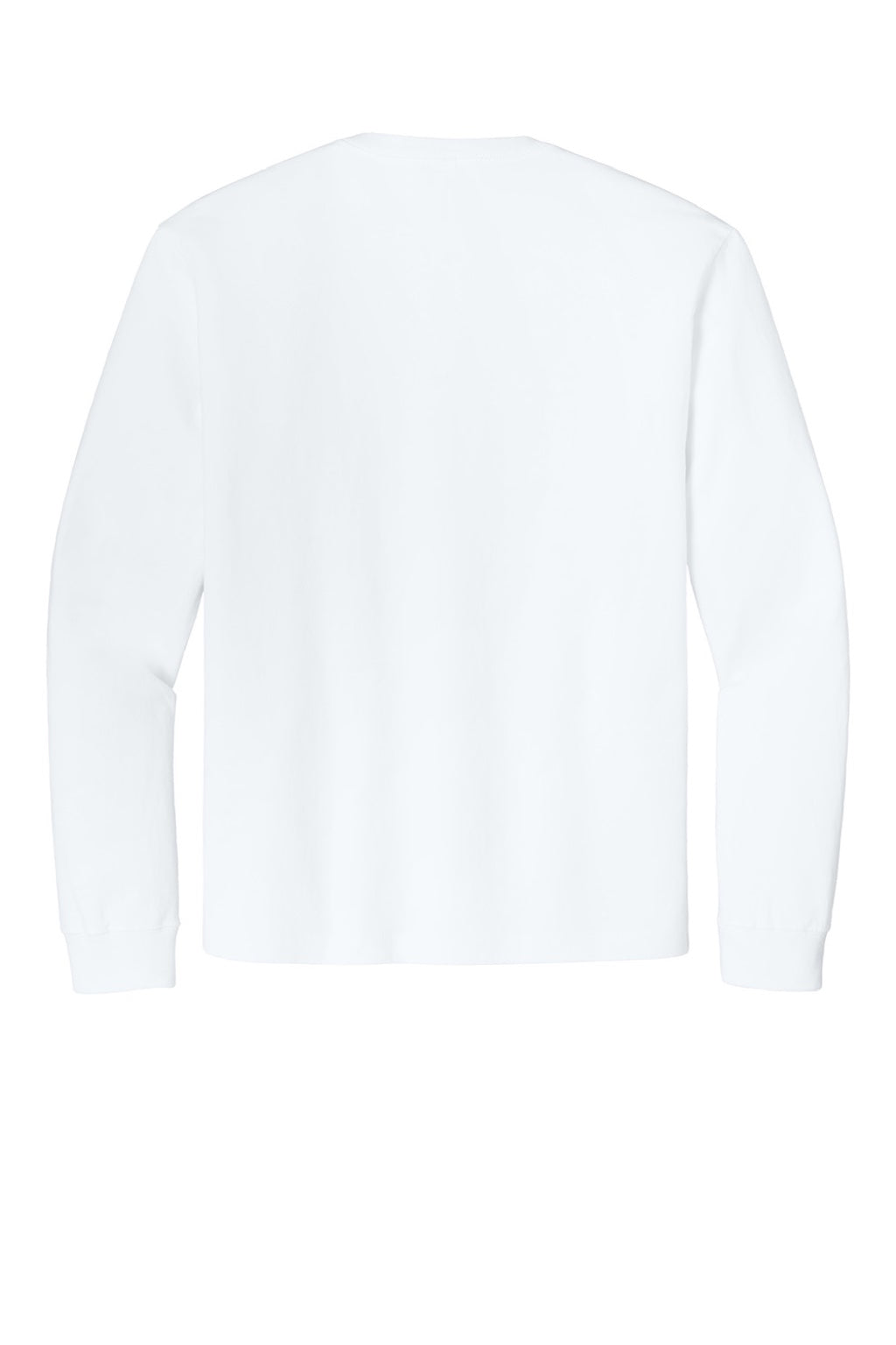 Bella + Canvas BC4651 Mens Long Sleeve Crewneck T-Shirt White Flat Back