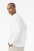 Bella + Canvas BC4651 Mens Long Sleeve Crewneck T-Shirt White Model Back