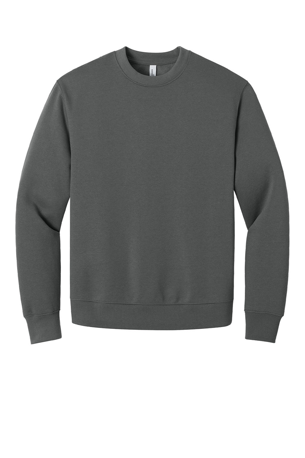 Bella + Canvas BC4711 Mens Crewneck Sweatshirt Asphalt Grey Flat Front