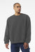 Bella + Canvas BC4711 Mens Crewneck Sweatshirt Asphalt Grey Model Front