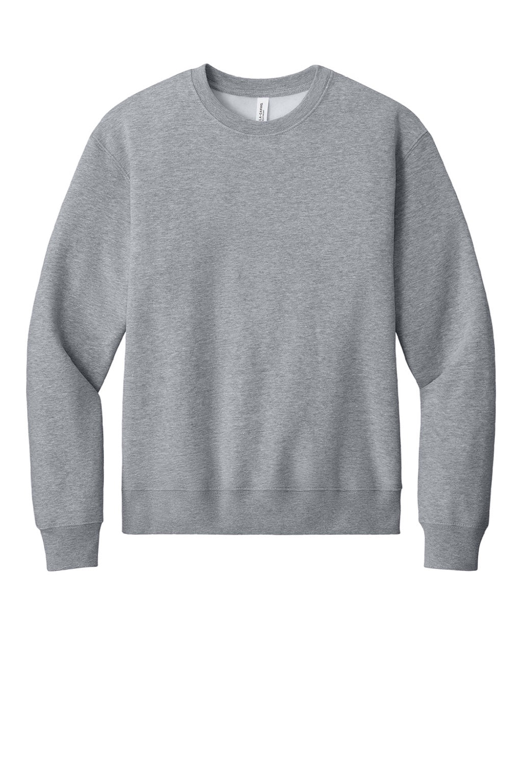 Bella + Canvas BC4711 Mens Crewneck Sweatshirt Heather Grey Flat Front