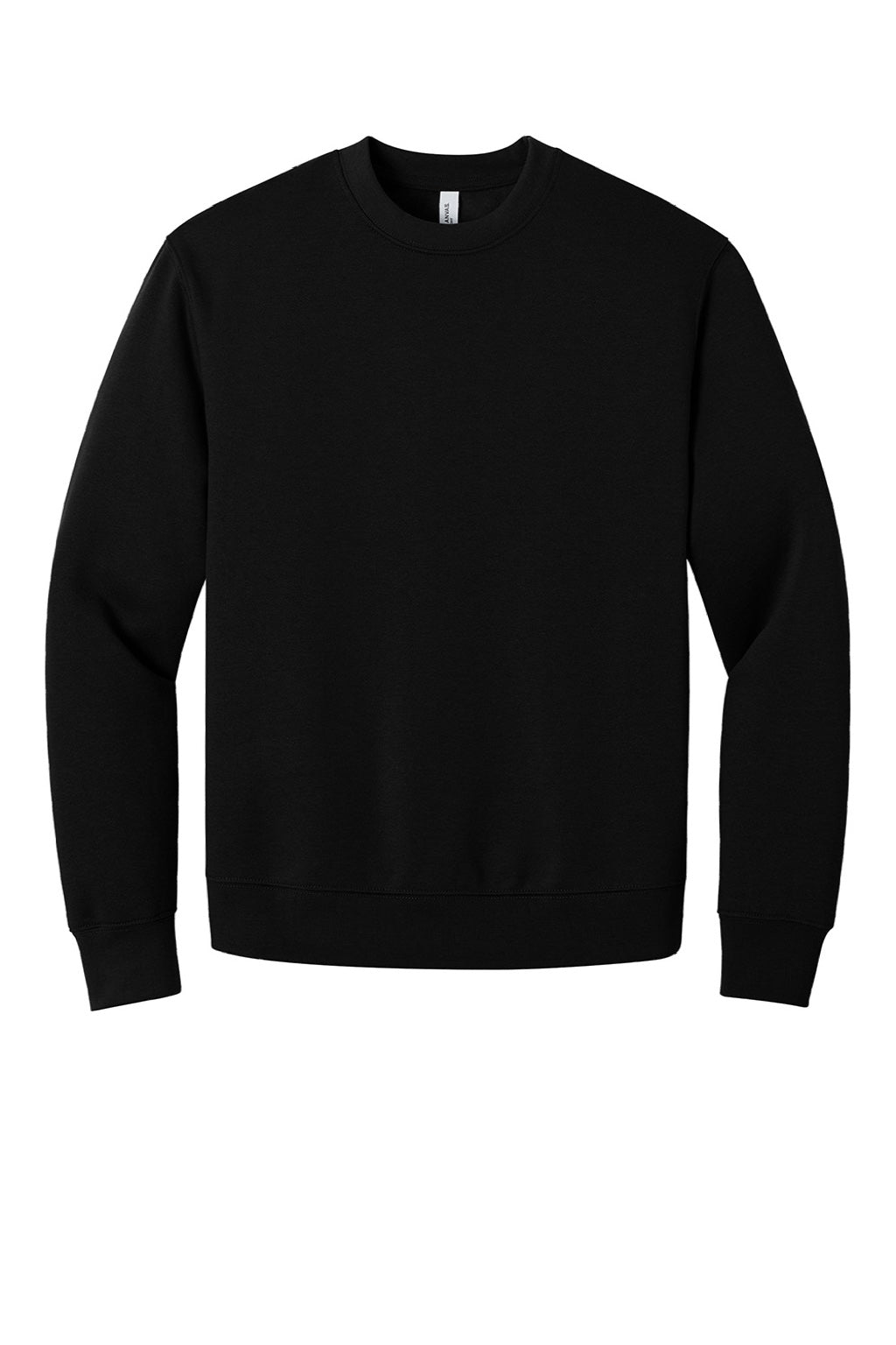 Bella + Canvas BC4711 Mens Crewneck Sweatshirt Black Flat Front