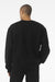 Bella + Canvas BC4711 Mens Crewneck Sweatshirt Black Model Back