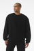 Bella + Canvas BC4711 Mens Crewneck Sweatshirt Black Model Front