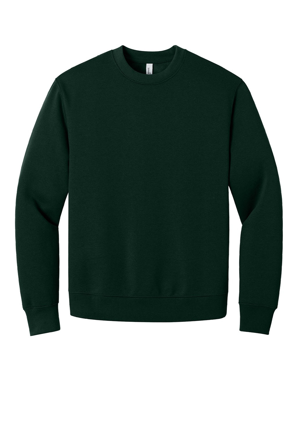 Bella + Canvas BC4711 Mens Crewneck Sweatshirt Forest Green Flat Front