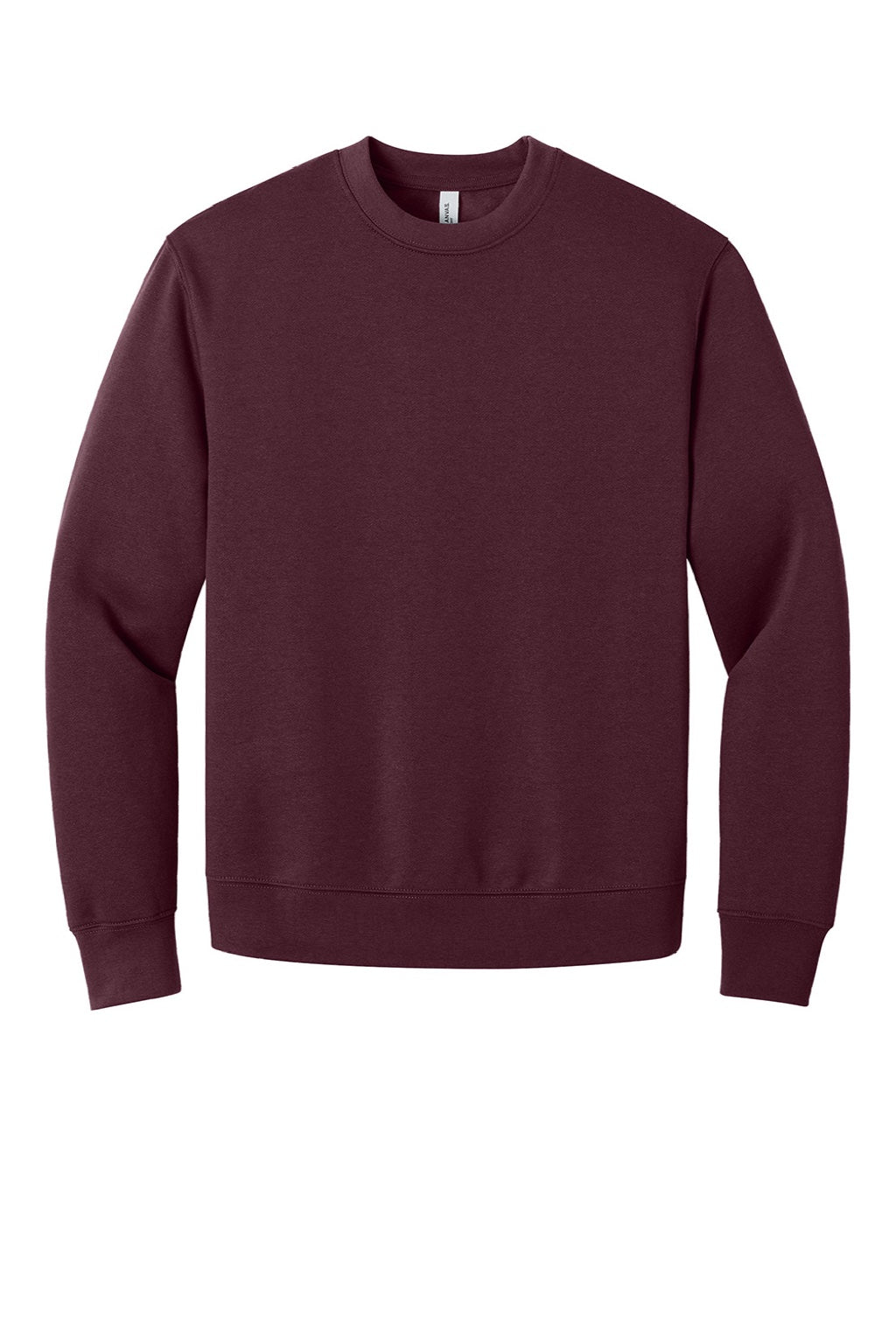 Bella + Canvas BC4711 Mens Crewneck Sweatshirt Maroon Flat Front