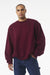 Bella + Canvas BC4711 Mens Crewneck Sweatshirt Maroon Model Front