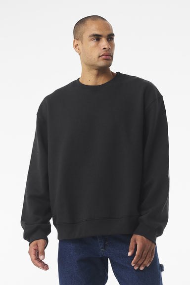Bella + Canvas BC4711 Mens Crewneck Sweatshirt Vintage Black Model Front