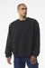 Bella + Canvas BC4711 Mens Crewneck Sweatshirt Vintage Black Model Front