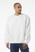 Bella + Canvas BC4711 Mens Crewneck Sweatshirt White Model Front