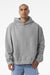 Bella + Canvas BC4719 Mens Hooded Sweathshirt w/ Pouch Pocket Heather Grey Model Front