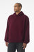 Bella + Canvas BC4719 Mens Hooded Sweathshirt w/ Pouch Pocket Maroon Model Front
