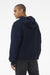 Bella + Canvas BC4719 Mens Hooded Sweathshirt w/ Pouch Pocket Navy Blue Model Back