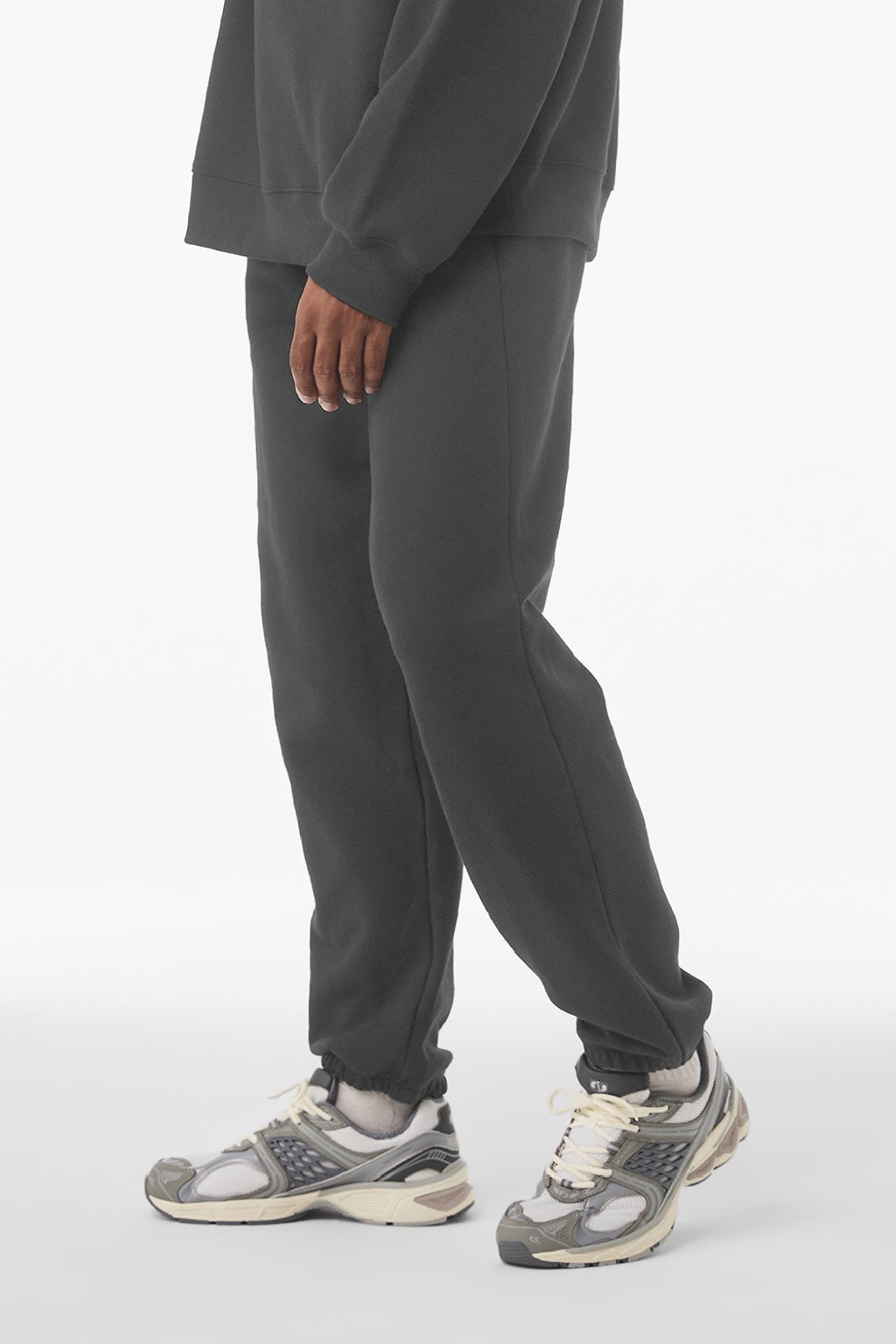 Bella + Canvas BC4737 Mens Sweatpants w/ Pockets Asphalt Grey Model Side