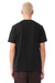 Bella + Canvas BC4810GD Mens Garment Dyed Short Sleeve Crewneck T-Shirt Black Model Back
