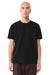 Bella + Canvas BC4810GD Mens Garment Dyed Short Sleeve Crewneck T-Shirt Black Model Front