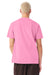 Bella + Canvas BC4810GD Mens Garment Dyed Short Sleeve Crewneck T-Shirt Bubble Gum Pink Model Back