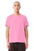 Bella + Canvas BC4810GD Mens Garment Dyed Short Sleeve Crewneck T-Shirt Bubble Gum Pink Model Front