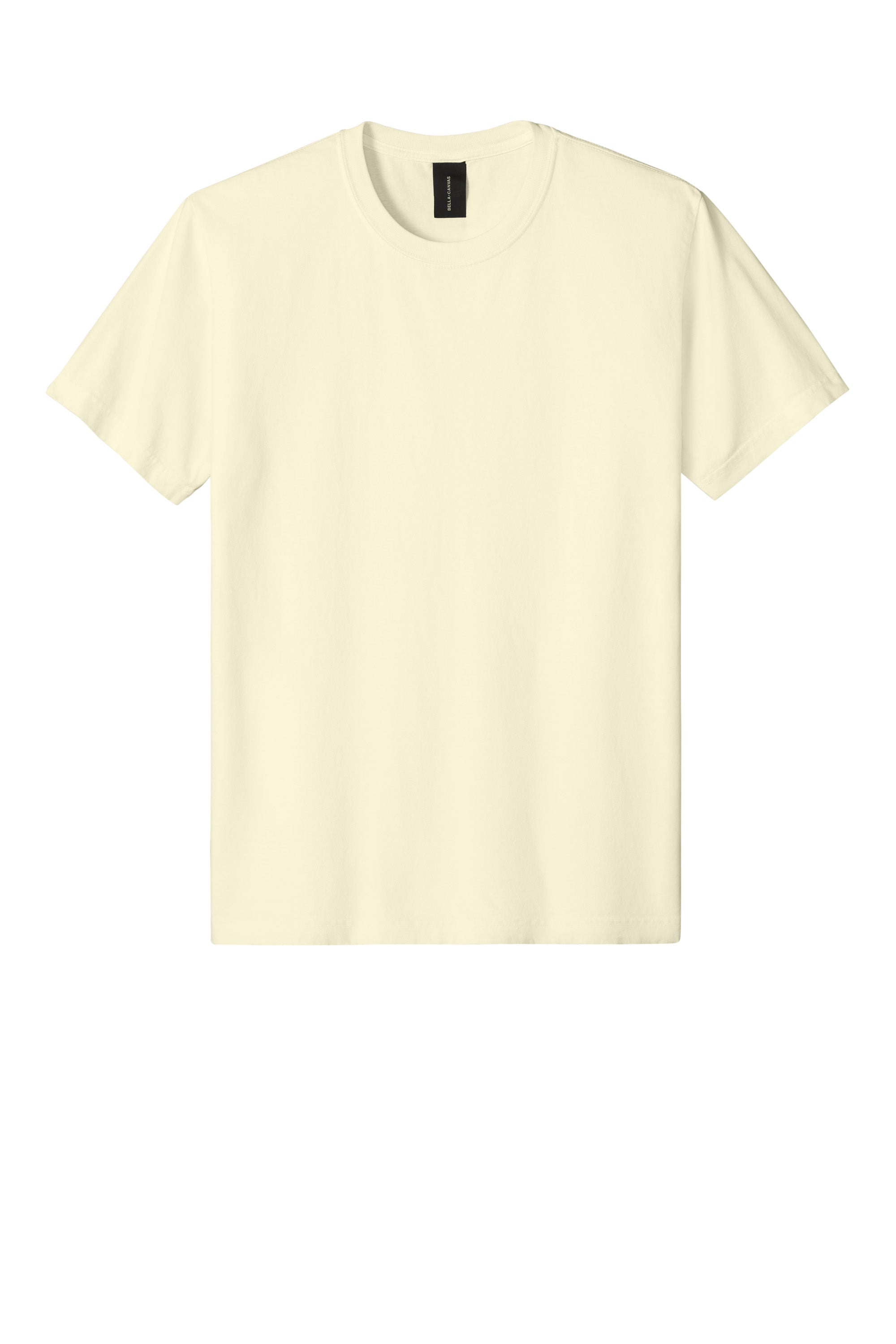 Bella + Canvas BC4810GD Mens Garment Dyed Short Sleeve Crewneck T-Shirt Buttermilk White Flat Front
