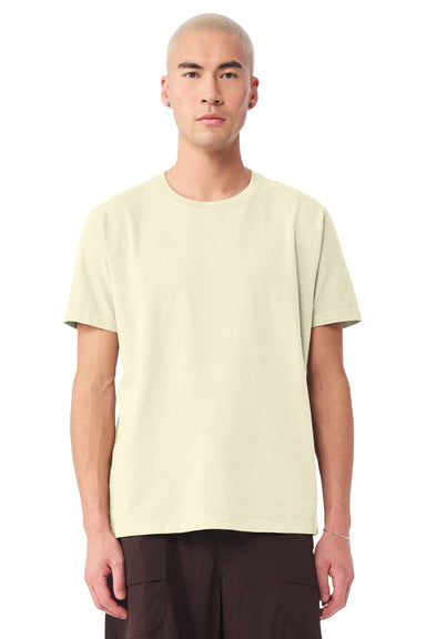 Bella + Canvas BC4810GD Mens Garment Dyed Short Sleeve Crewneck T-Shirt Buttermilk White Model Front