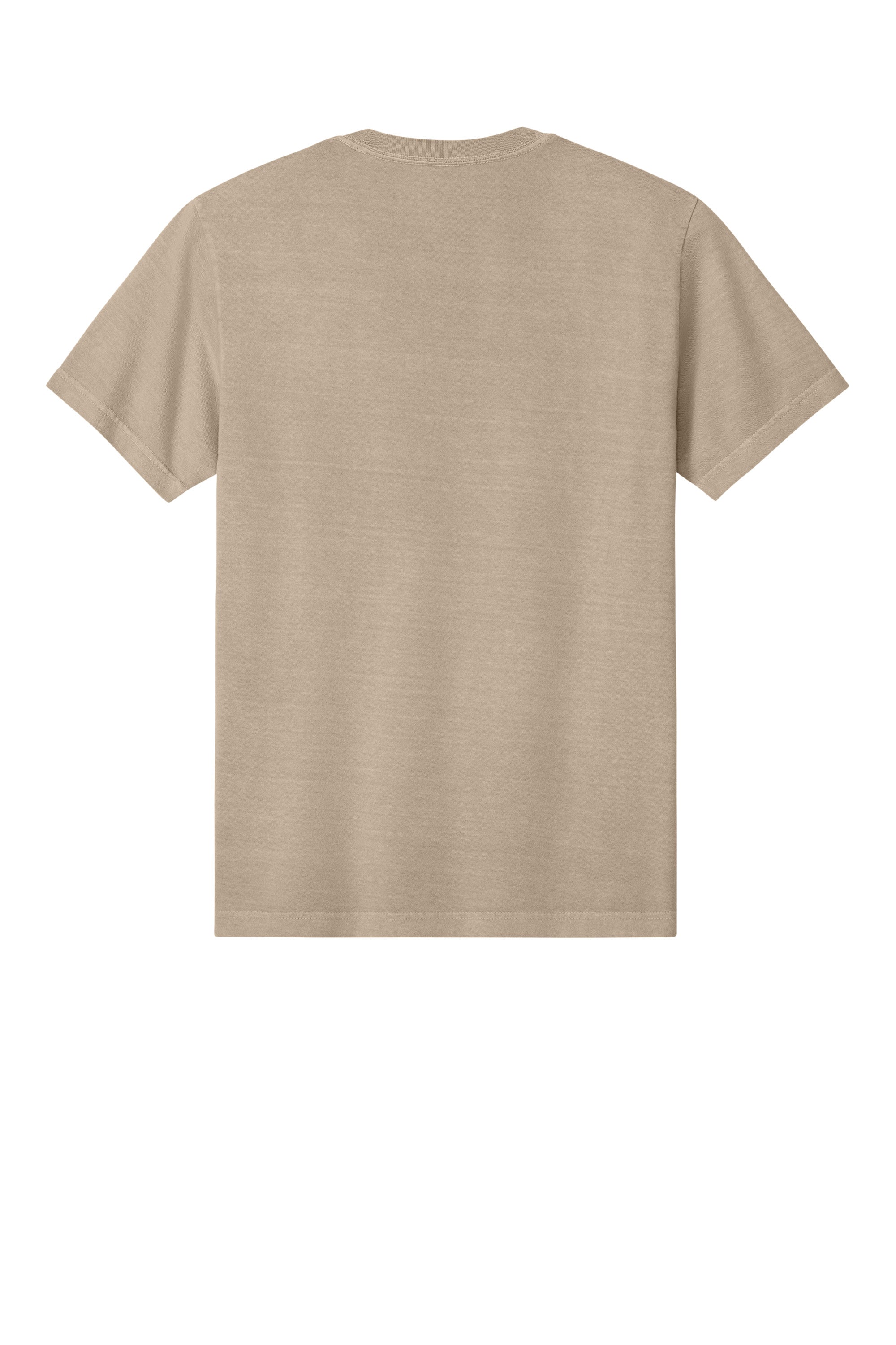 Bella + Canvas BC4810GD Mens Garment Dyed Short Sleeve Crewneck T-Shirt Khaki Brown Flat Back