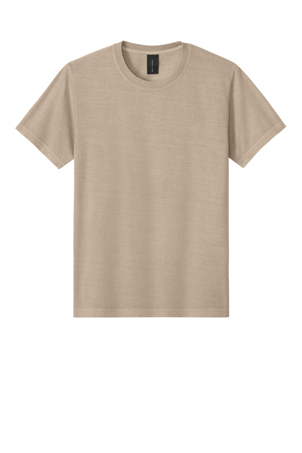 Bella + Canvas BC4810GD Mens Garment Dyed Short Sleeve Crewneck T-Shirt Khaki Brown Flat Front