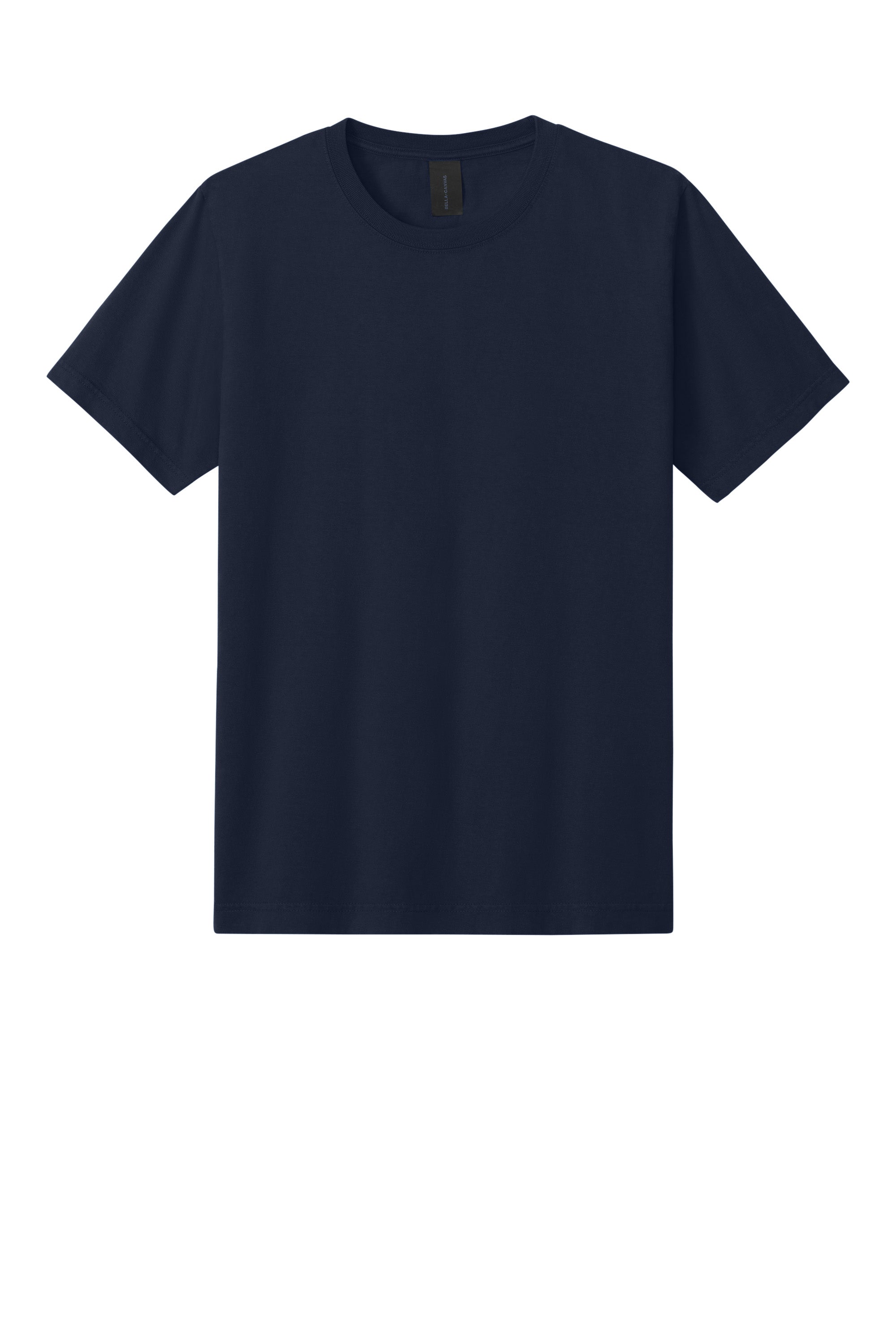 Bella + Canvas BC4810GD Mens Garment Dyed Short Sleeve Crewneck T-Shirt Navy Blue Flat Front