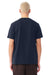 Bella + Canvas BC4810GD Mens Garment Dyed Short Sleeve Crewneck T-Shirt Navy Blue Model Back
