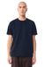 Bella + Canvas BC4810GD Mens Garment Dyed Short Sleeve Crewneck T-Shirt Navy Blue Model Front