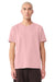 Bella + Canvas BC4810GD Mens Garment Dyed Short Sleeve Crewneck T-Shirt Pink Model Front