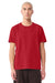 Bella + Canvas BC4810GD Mens Garment Dyed Short Sleeve Crewneck T-Shirt Pop Red Model Front