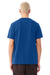 Bella + Canvas BC4810GD Mens Garment Dyed Short Sleeve Crewneck T-Shirt Royal Blue Model Back