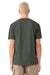 Bella + Canvas BC4810GD Mens Garment Dyed Short Sleeve Crewneck T-Shirt Washed Charcoal Grey Model Back