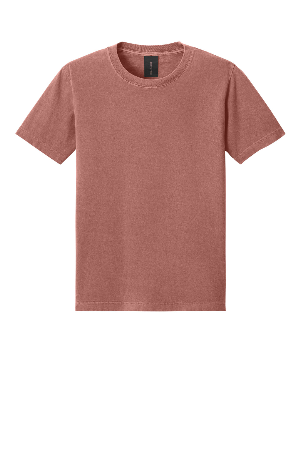 Bella + Canvas BC4810GD Mens Garment Dyed Short Sleeve Crewneck T-Shirt Washed Chestnut Flat Front