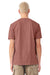 Bella + Canvas BC4810GD Mens Garment Dyed Short Sleeve Crewneck T-Shirt Washed Chestnut Model Back