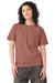 Bella + Canvas BC4810GD Mens Garment Dyed Short Sleeve Crewneck T-Shirt Washed Chestnut Model Side