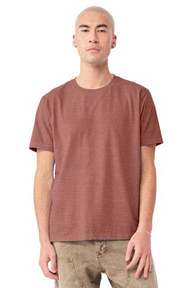 Bella + Canvas BC4810GD Mens Garment Dyed Short Sleeve Crewneck T-Shirt Washed Chestnut Model Front