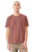 Bella + Canvas BC4810GD Mens Garment Dyed Short Sleeve Crewneck T-Shirt Washed Chestnut Model Front