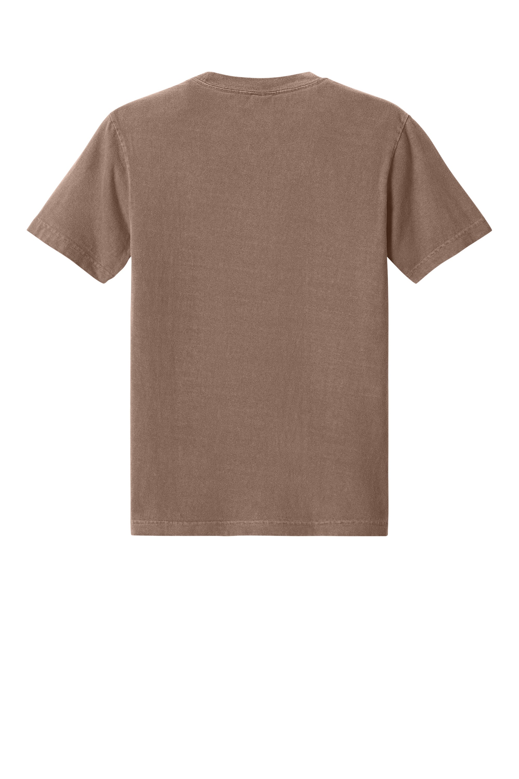Bella + Canvas BC4810GD Mens Garment Dyed Short Sleeve Crewneck T-Shirt Washed Cocoa Brown Flat Back