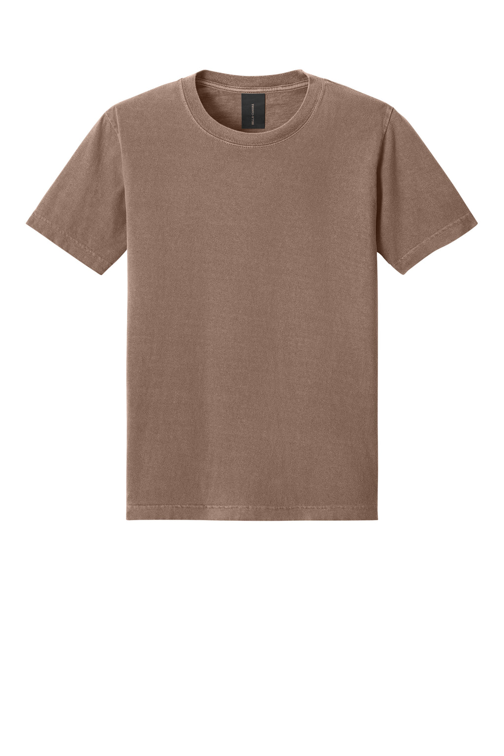 Bella + Canvas BC4810GD Mens Garment Dyed Short Sleeve Crewneck T-Shirt Washed Cocoa Brown Flat Front