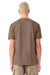 Bella + Canvas BC4810GD Mens Garment Dyed Short Sleeve Crewneck T-Shirt Washed Cocoa Brown Model Back