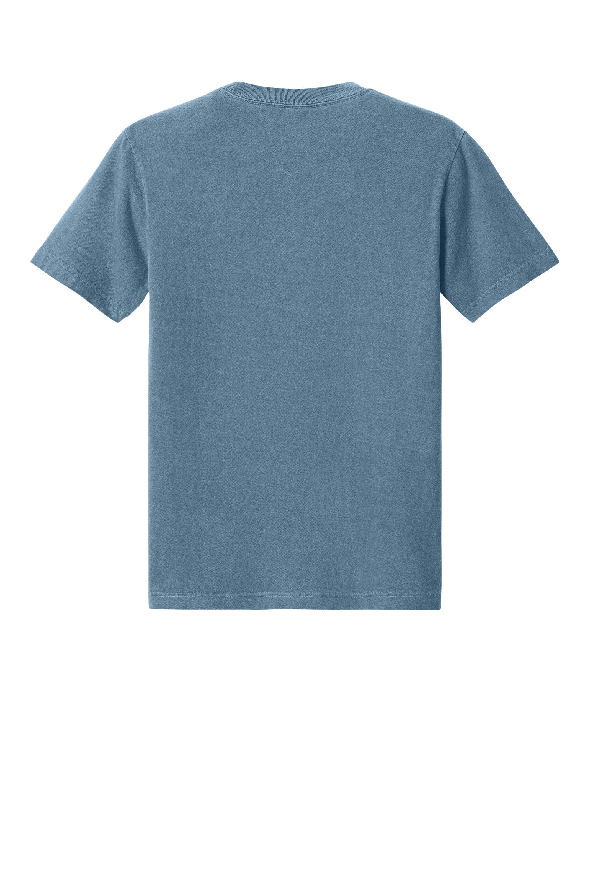 Bella + Canvas BC4810GD Mens Garment Dyed Short Sleeve Crewneck T-Shirt Washed Denim Blue Flat Back