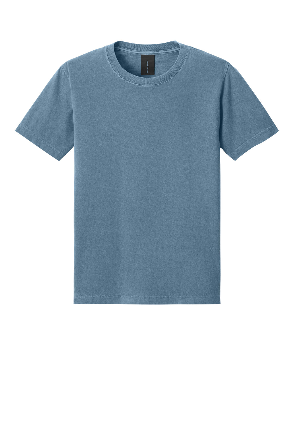 Bella + Canvas BC4810GD Mens Garment Dyed Short Sleeve Crewneck T-Shirt Washed Denim Blue Flat Front