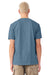 Bella + Canvas BC4810GD Mens Garment Dyed Short Sleeve Crewneck T-Shirt Washed Denim Blue Model Back