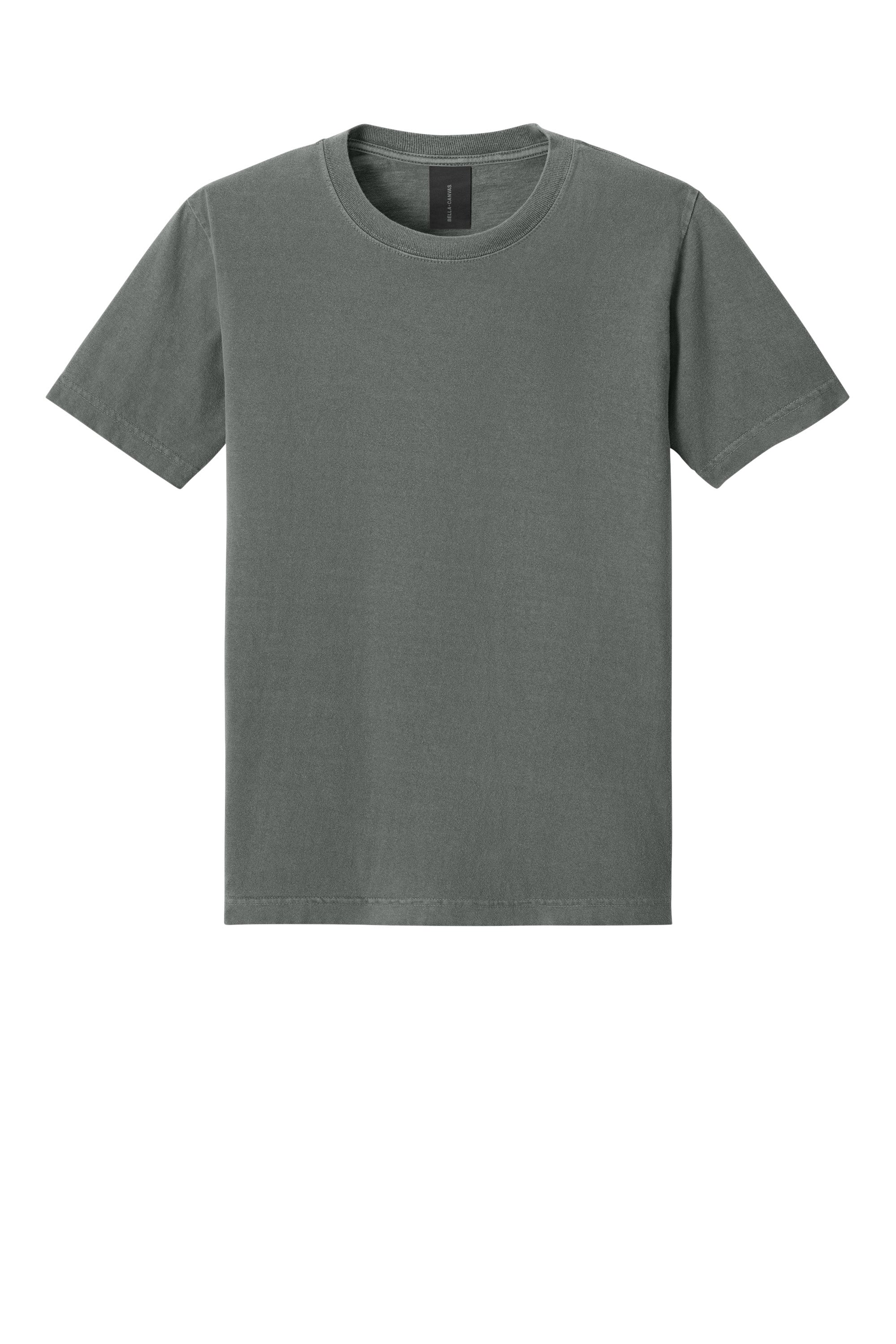 Bella + Canvas BC4810GD Mens Garment Dyed Short Sleeve Crewneck T-Shirt Washed Grey Flat Front