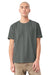 Bella + Canvas BC4810GD Mens Garment Dyed Short Sleeve Crewneck T-Shirt Washed Grey Model Front
