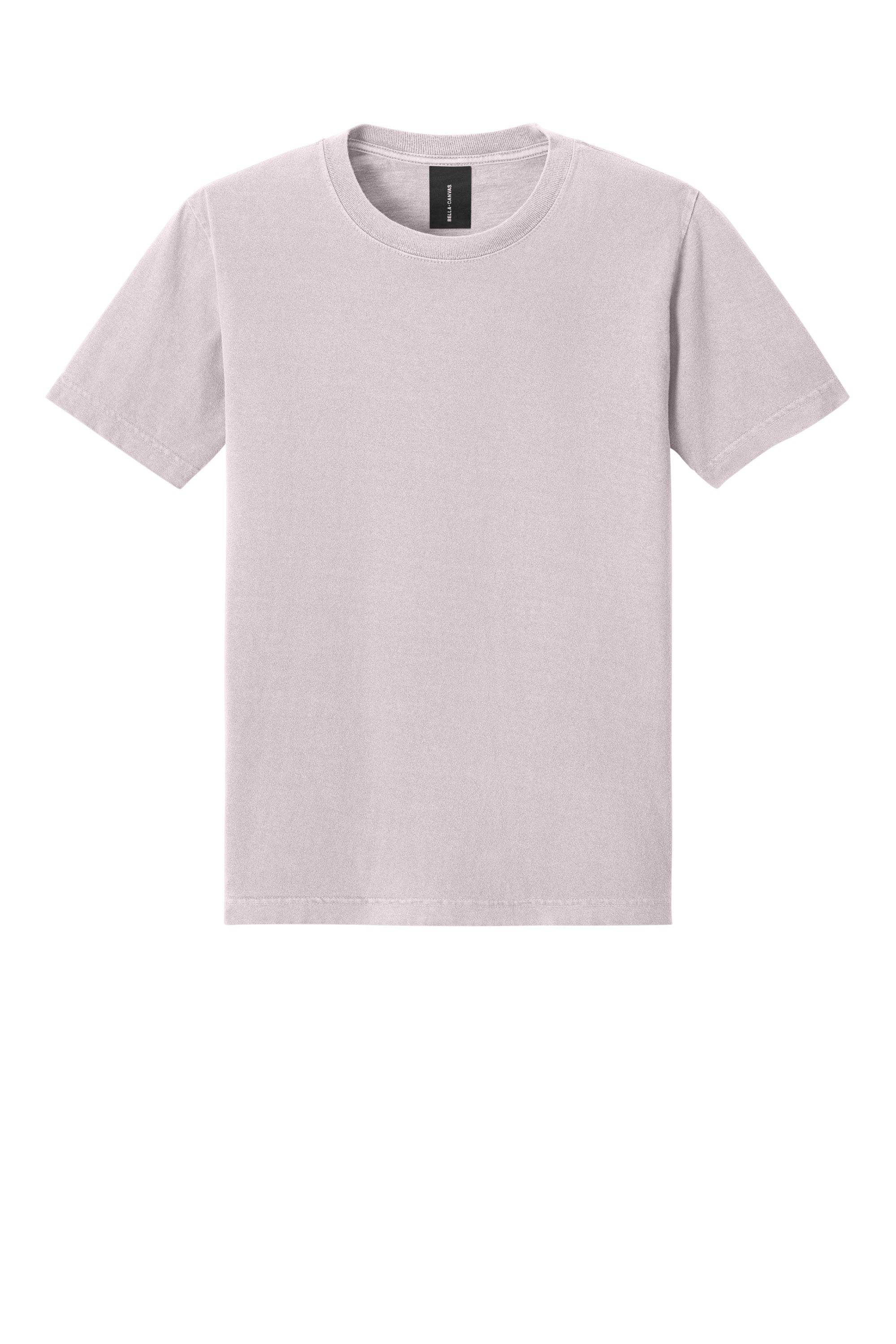 Bella + Canvas BC4810GD Mens Garment Dyed Short Sleeve Crewneck T-Shirt Washed Lavender Purple Flat Front