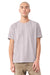 Bella + Canvas BC4810GD Mens Garment Dyed Short Sleeve Crewneck T-Shirt Washed Lavender Purple Model Front