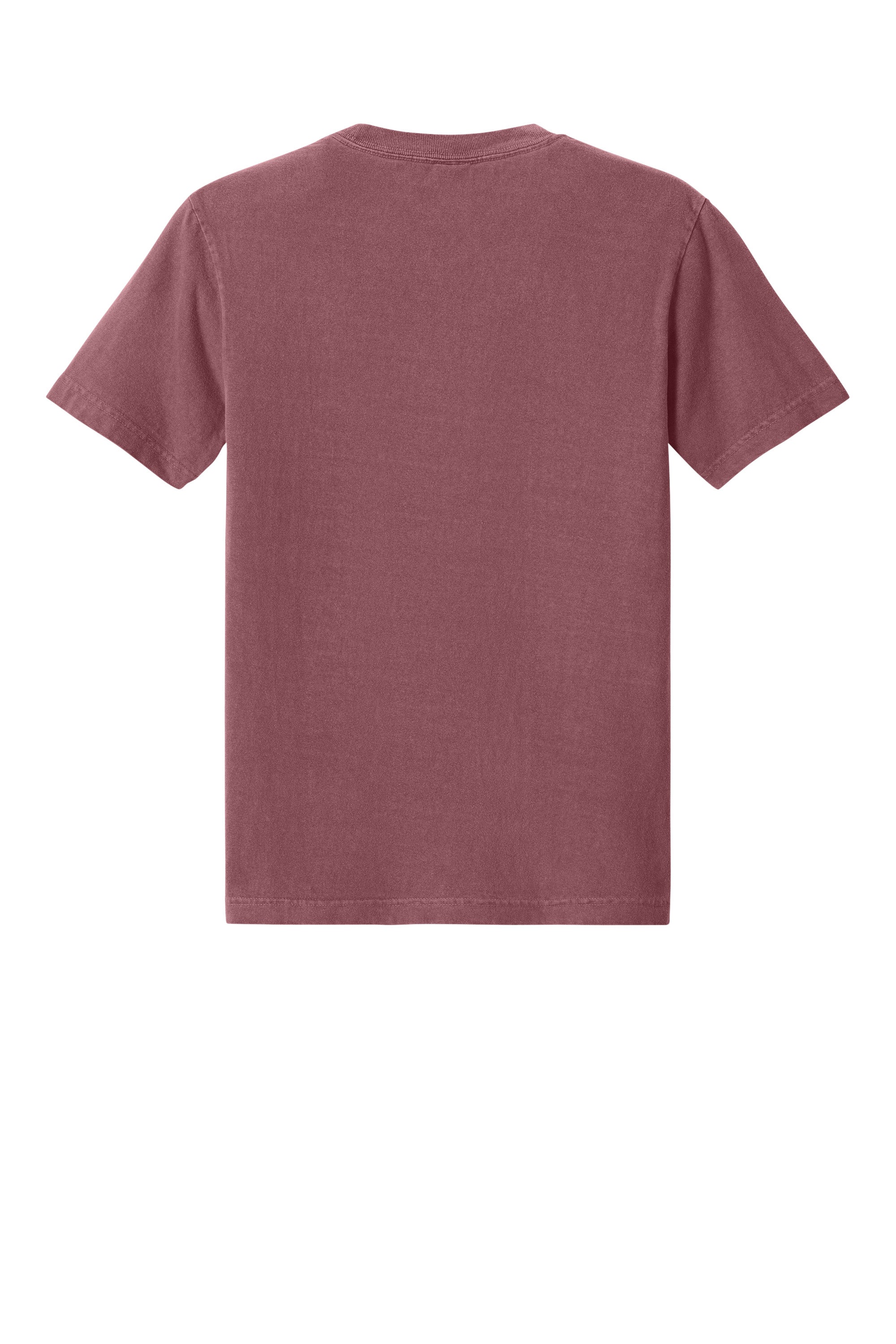Bella + Canvas BC4810GD Mens Garment Dyed Short Sleeve Crewneck T-Shirt Washed Maroon Flat Back